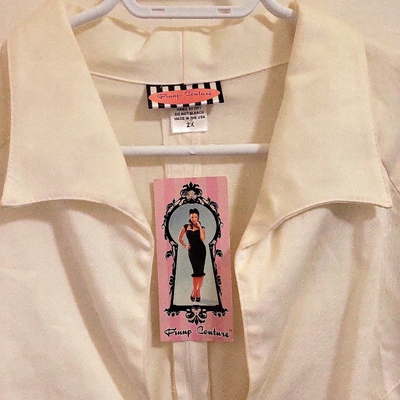NWT Pinup Couture Deep V Neck Blouse - Picture 4 of 9